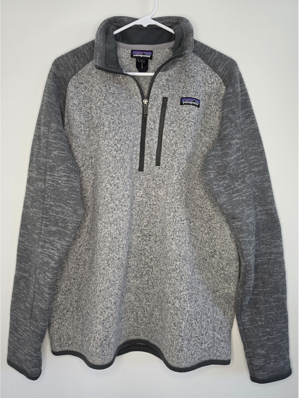 Patagonia Better Sweater 1/4 Zip Fleece Pullover Men's Gray Large Outdoor Jacket